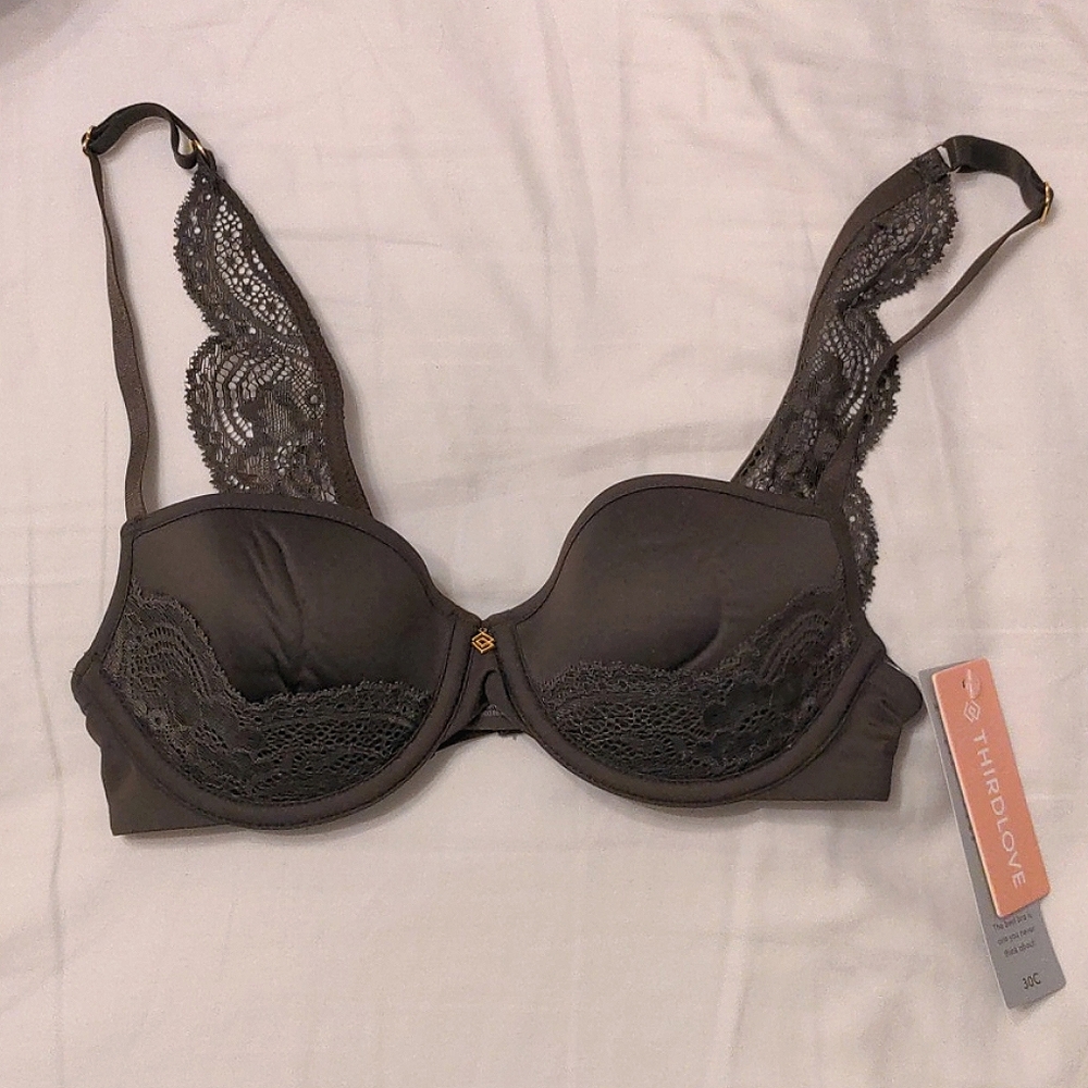 Third Love 30C Olive Green Lace Bra